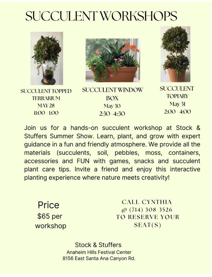 Succulent Workshops Succulent Workshops