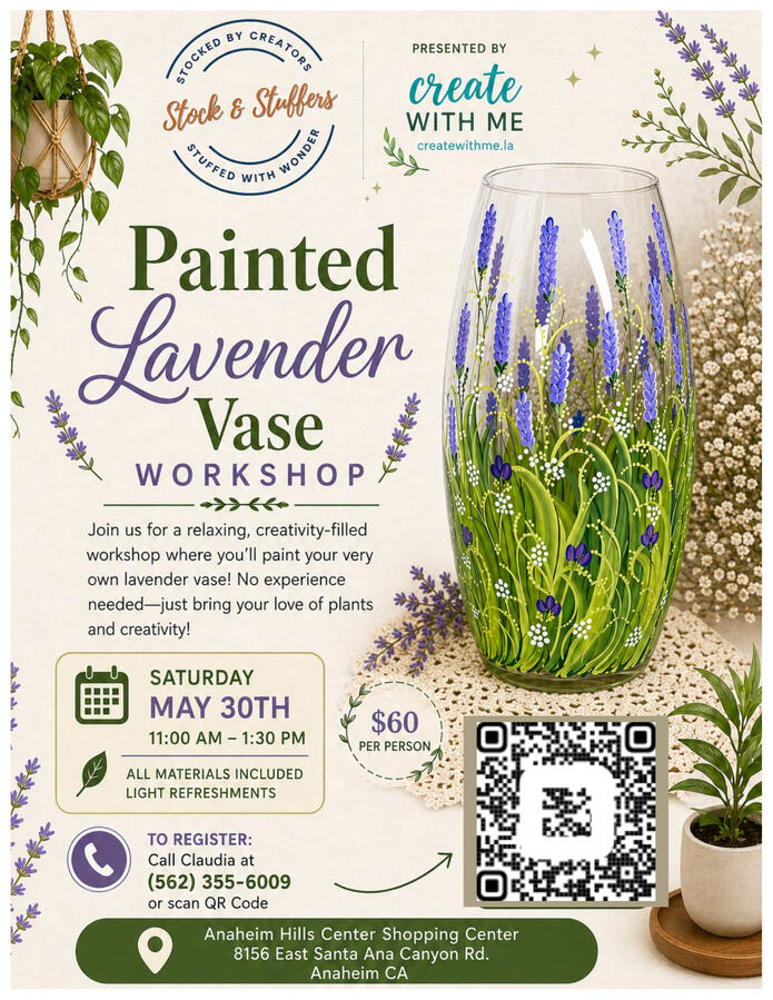 Painting Lavender Vase Succulent Workshops